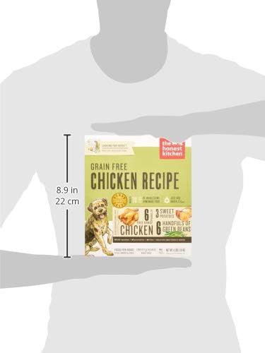 The Honest Kitchen Human Grade Dehydrated Grain Free Dog Food – Complete Meal or Dog Food Topper – Chicken 4 lb (makes 16 lbs)