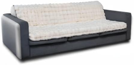 Waterproof Dog Bed Cover, Soft Plush Pet Blanket with Anti-Slip Back for Bed Couch Sofa, Furniture Protector for Small, Medium and Large Dogs and Cats (White-Bubble, 52"x82")