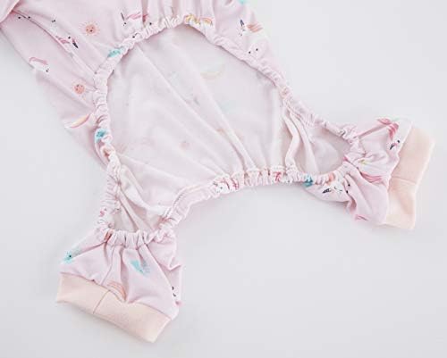Pink Unicorn Rainbow Cat Pajamas Clothes PJS Shirt for Pets Small,Back Length 12"