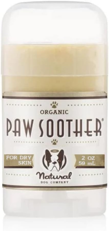 Natural Dog Company Paw Soother Balm & Wax for Dogs, Moisturizing Relief for Dry, Cracked Paws, Lick-Safe, Repairs & Heals, Protects Against Extreme Weather, Coconut Oil & Vitamin E, 2 oz Stick