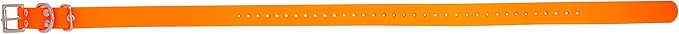 Educator Biothane Dog Collar, Waterproof, Odorproof, Metal Buckle and D Ring, Adjustable for Custom Fit, Cool and Comfortable, for Small, Medium, or Large Dogs, 1-Inch, Orange
