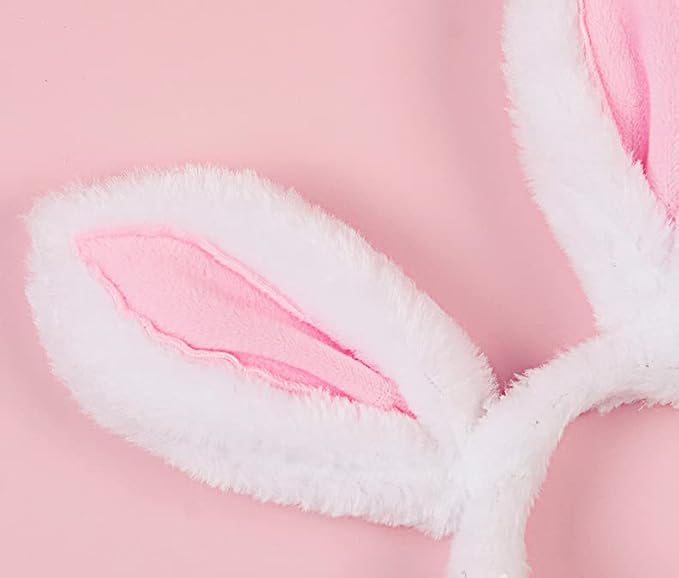 Dog Cute Costume Bunny Rabbit Hat Headband with Ears for Cats & Dogs Party Costume Easter Halloween Novelty Accessory Headwear (Large)