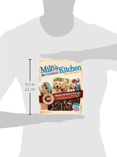 Milo's Kitchen Homestyle Dog Treats, Steak Grillers, 10 Ounce, High Protein, No Artifical Flavors