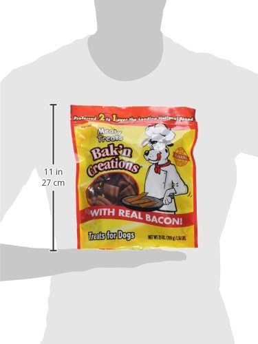 Meaty Treats Bak'N Creation Dog Treats Bacon, 25 Oz, 1Piece