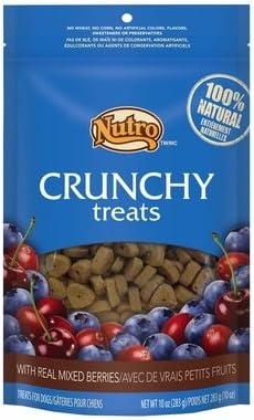 Nutro Crunchy Dog Treats Variety Bundle: Peanut Butter & Mixed Berries, 10 Oz Each (2 Bags)