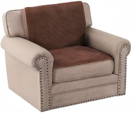 H.VERSAILTEX Plush Chenille Couch Armrest Cover 2 Packs Thick and Soft Sofa Covers Furniture Protector Cover for Pets (27.5" x 27.5", Caramel)