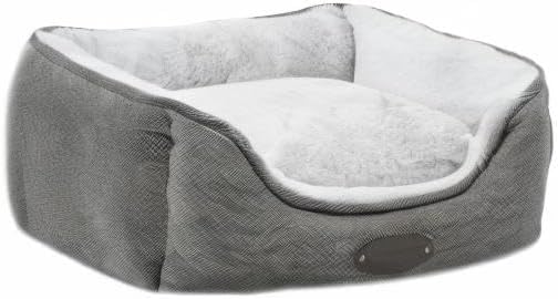 Dog Bed for Medium Dogs Breeds, Rectangular Soft Kennel Bed,Washable Deluxe Plush Dog Crate Beds, Comfy Durable Pet Sleeping Bed with Pillow & Non-Slip Bottom, Size (30"X24" Grey)