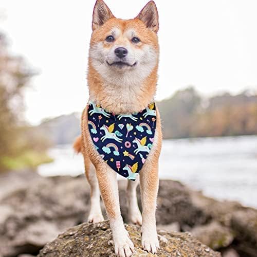 Unicorn Rainbow Stars Dog Bandana Scarf Triangle Bibs Pet Accessories Cat Kerchief