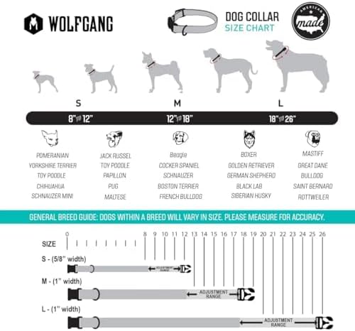 Wolfgang Heavy Duty, Adjustable Dog Collar with Quick Release Nylon Buckle for Walking & Training, MountainWave Print, Medium