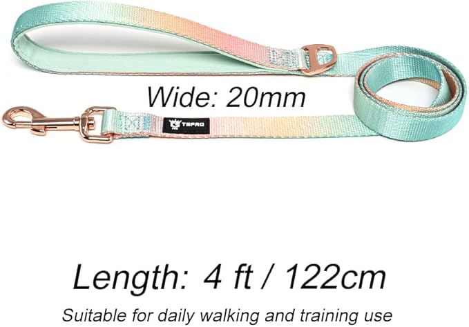 TSPRO Lightweight Dog Leash, Gradient Color Dog Leash, Padded Handle, Durable Dog Leash, Quick Release Metal Buckle, for Small to Medium Dogs Walking (Pink-Purple Gradient)