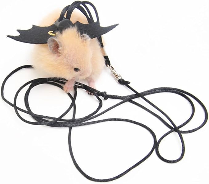 Small Animal Harness and Leash Set for Hamsters, Lizards, and Bearded Dragons - Secure, Adjustable, and Comfortable Walking Accessory (Blue)