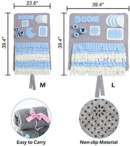 Snuffle Mat for Dogs, M Size 23.6" x 39.4" for Small/Medium Breed Dogs, Non-Slip&Durable&Machine Washable Interactive Sniff mat for Pets, Encourage Pet’s Natural Foraging Skills.