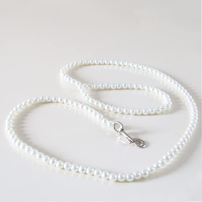 120cm 4ft Custom Pearls Beaded Pet Dog Cat Training Walking Leash Lead Leashes