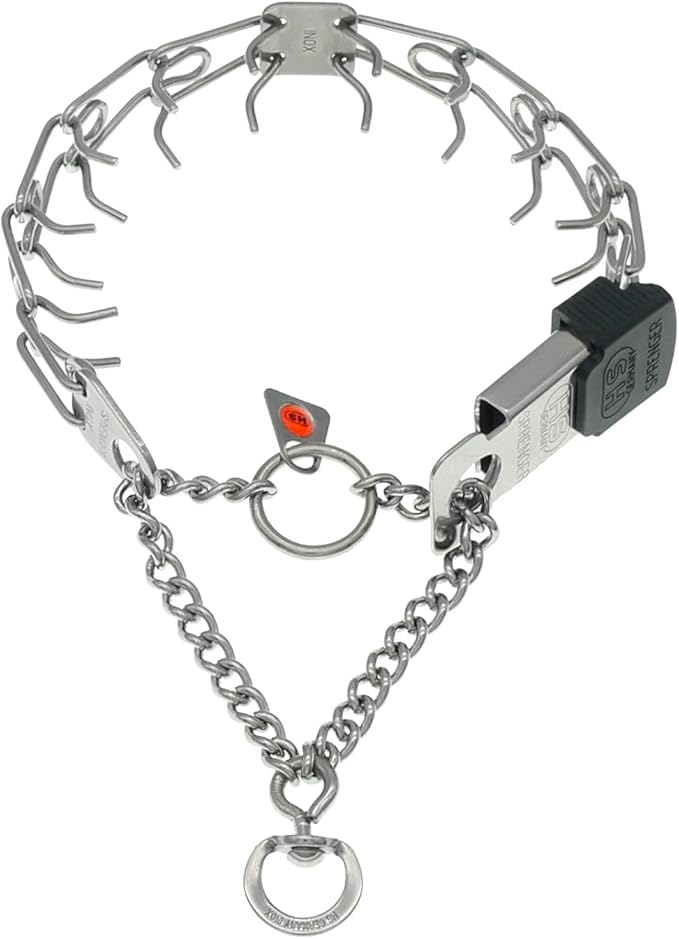 Herm Sprenger Dog Training Prong Collar with Quick Release ClicLock Buckle for Small Medium Large Dogs Stainless Steel Collar for Dogs Made in Germany (16in x 2.25mm)