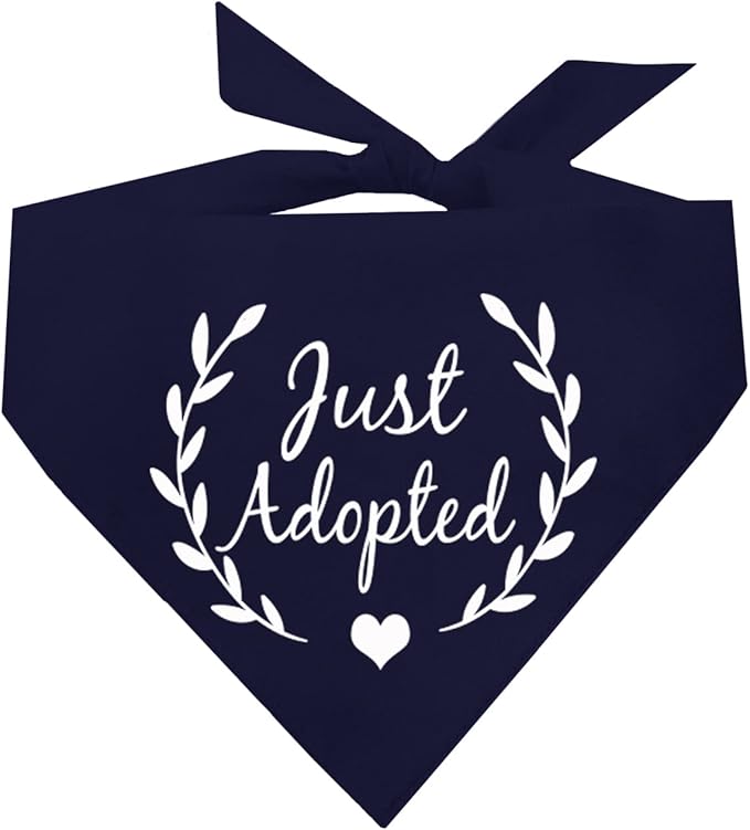 Just Adopted Dog Bandana (20 Navy, X-Small)