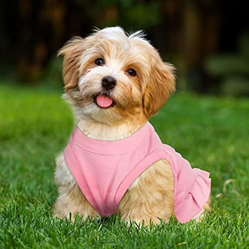 Weewooday 6 Pieces Dog Dresses Shirt Skirt Dog Sleeveless Dress Breathable Pet Shirts with Ruffles Pet Sundress Outfits for and Cats(L Size)