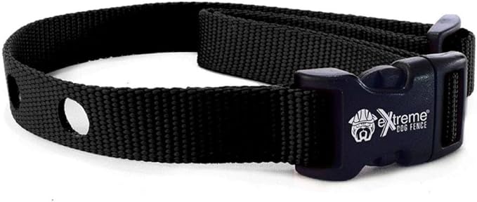 Heavy Duty Nylon Replacement Collar Strap - Compatible with Nearly All Brands and Models of Underground Electric Dog Fences and Training Collars Black