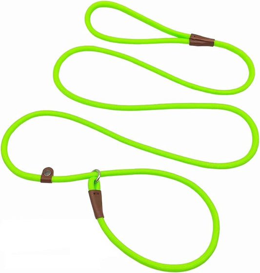 MayPaw Slip Lead Control Leash for Dogs No Pull, 13+ Colors Classic Dog Lead 7 FT Pet Slip Leash, 1/4” Rope Leashes for Small Medium Animals (7ft*1/4", Green)