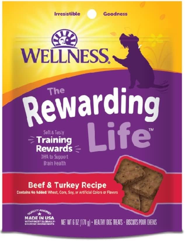 Wellness-Wellbites Natural Grain Free Soft Dog Treats, 5 Flavor (Beef & Turkey, Chicken & Venison, Chicken & Lamb, Turkey & Duck, Lamb & Salmon) 6 oz