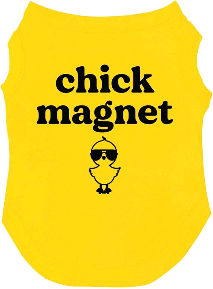 Chick Magnet Easter Dog Tee Shirt Sizes for Puppies, Toys, and Large Breeds (Yellow, 3X-Large 695)