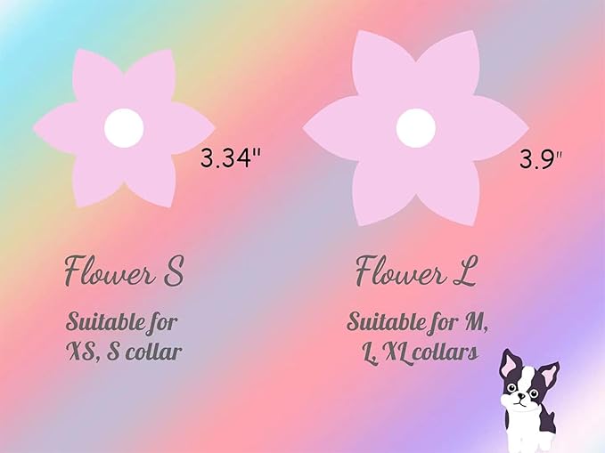 Elegant little tail Floral Girl Dog Collar for Female Dogs, Pet Collar Adjustable Dog Collars with Flower Gift for Small Dogs and Cats