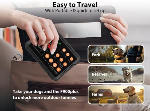 Wireless Fence For Dogs, Dog Training, Forbidden Zone, 3-in-1 Precise Radar Wireless Fence System Up to 1 Acre, Real-Time Distance Monitoring, Indoors & Outdoors, Medium to Large Dogs 20-110lbs