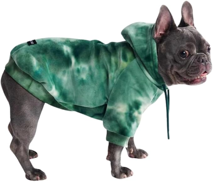 Spark Paws Dog Hoodie - Premium Quality, Buttery Soft, Superior Comfort and Fit, Calming Fleece Interior, Suitable for All Breeds -Green Skydye, S