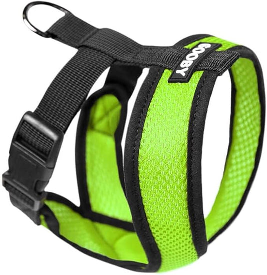 Gooby Comfort X Head In Harness - Green, Medium - No Pull Small Dog Harness Patented Choke-Free X Frame - Perfect on the Go Dog Harness for Medium Dogs No Pull or Small Dogs for Indoor and Outdoor Use