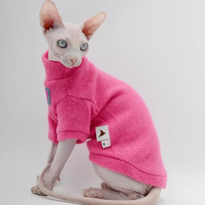 Sphynx Cat Clothes Autumn and Winter Thickened Warm Quilted Vest Shirt Hairless Cat Clothes Devon Cat Bottoming Shirt Pet Cat Clothes… (Medium, Yellow)