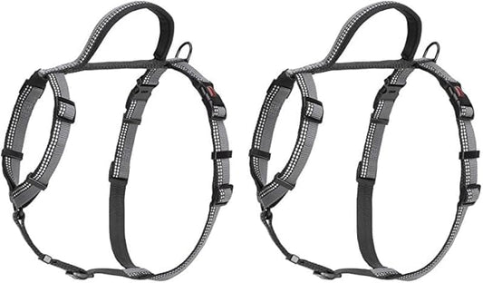 The Company of Animals - Halti Walking Harness (Chest 16" - 24"), Small, Black/Grey (Pack of 2)