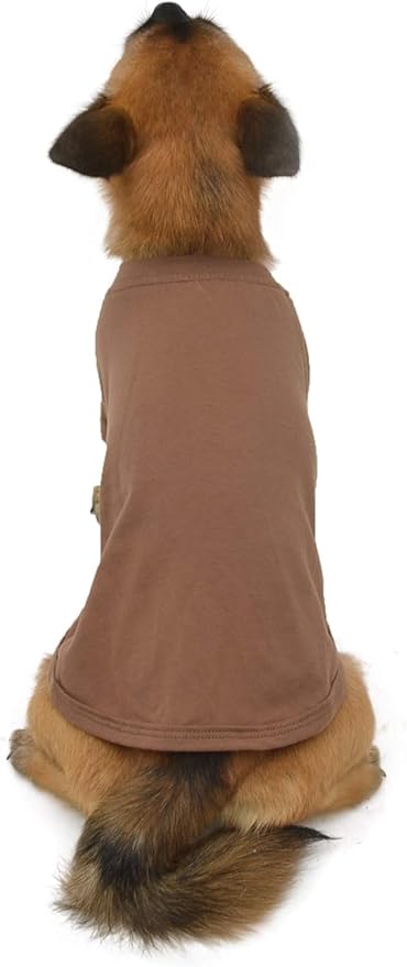 Lovelonglong Pet Clothing Dog Costumes Dachshund Clothes Blank T-Shirt Tee Shirts for Dachshund Dogs,Corgi 100% Cotton Coffee D-XL