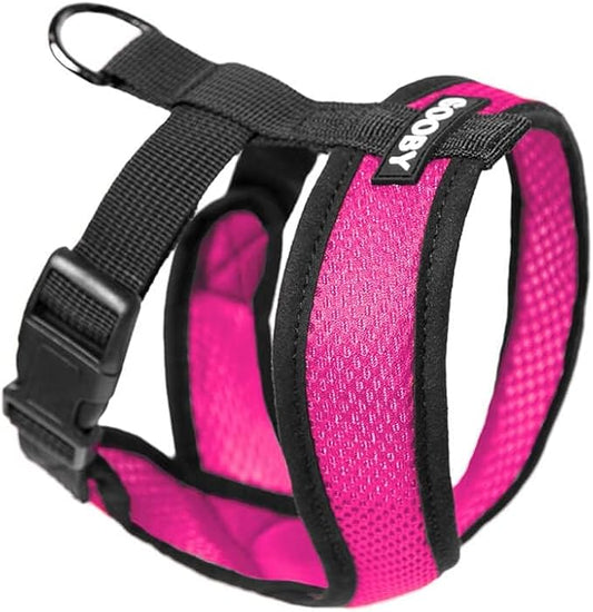 Gooby Comfort X Head In Harness - Flamingo Pink, Medium - No Pull Small Dog Harness Patented Choke-Free X Frame - On the Go Dog Harness for Medium Dogs No Pull or Small Dogs for Indoor and Outdoor Use