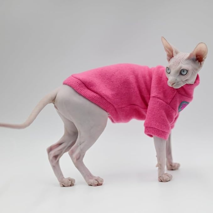 Sphynx Cat Clothes Autumn and Winter Thickened Warm Quilted Vest Shirt Hairless Cat Clothes Devon Cat Bottoming Shirt Pet Cat Clothes… (Small, Yellow)