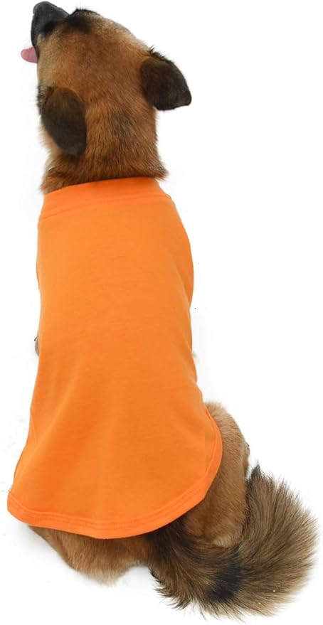 Lovelonglong Pet Clothing Dog Costumes Dachshund Clothes Blank T-Shirt Tee Shirts for Dachshund Dogs,Corgi 100% Cotton Orange D-L