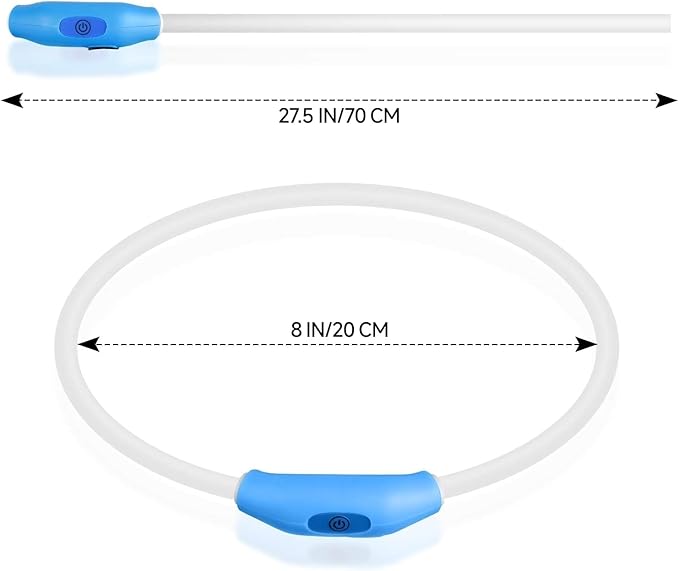 2-Pack LED Dog Collar, Light Up Dog Collars,Rechargeable Dog Lights for Night Walking,Universal, Reusable Safety Necklace for Small Medium Large Dogs Green&Blue