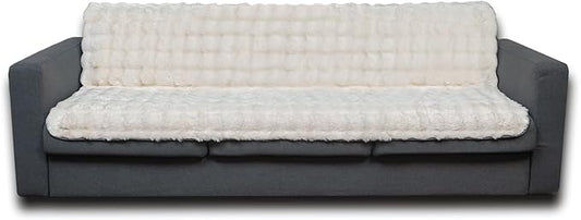 Waterproof Dog Bed Cover, Soft Plush Pet Blanket with Anti-Slip Back for Bed Couch Sofa, Furniture Protector for Small, Medium and Large Dogs and Cats (White-Bubble, 68"x82")