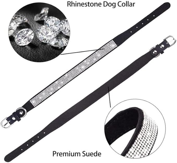 Bling Dog Collars for Large Dogs Female Diamond Fancy Crystal Glitter Pretty Jewel Rhinestone Puppy Collars for Small Medium Large Breed Pet Girl Dogs Cats Kitten, Pink L