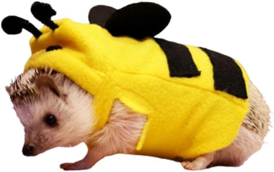 Hedgehog Costume Bee Clothes for Hedgehogs Small Animal Apparel Polar Fleece Handmade Hedgehog Hoodie Dress Up Accessories Outfit for Cosplay Halloween Christmas Party Pet Supplies (L(500-600g))