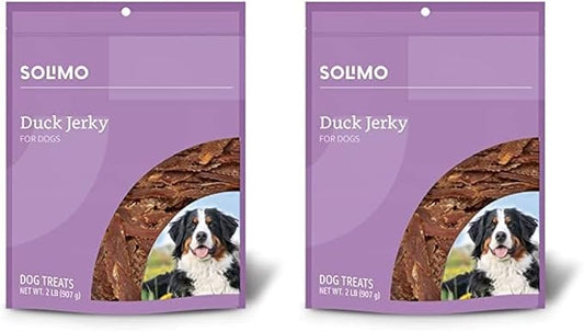 Amazon Brand - Solimo Duck Jerky Dog Treats,2 pounds (Pack of 2)