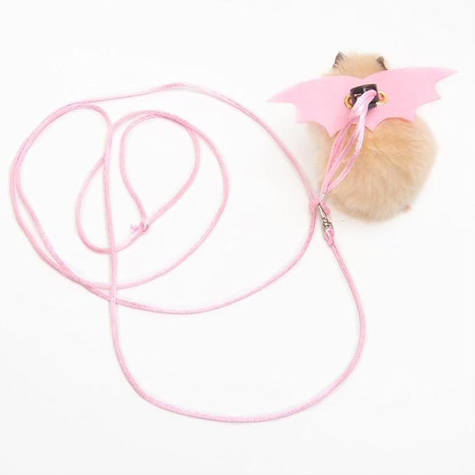 Small Animal Harness and Leash Set for Hamsters, Lizards, and Bearded Dragons - Secure, Adjustable, and Comfortable Walking Accessory (Red)