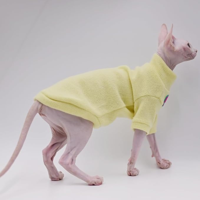 Sphynx Cat Clothes Autumn and Winter Thickened Warm Quilted Vest Shirt Hairless Cat Clothes Devon Cat Bottoming Shirt Pet Cat Clothes… (Medium, Rose Red)