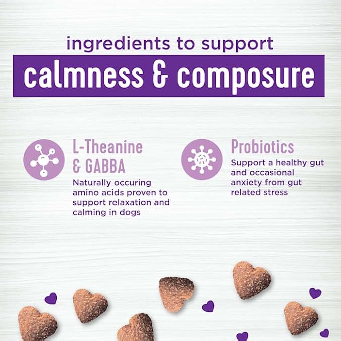 Wellness Tasty Cheese Flavored Soft Chews Calming Supplements for Dogs, 45 Count