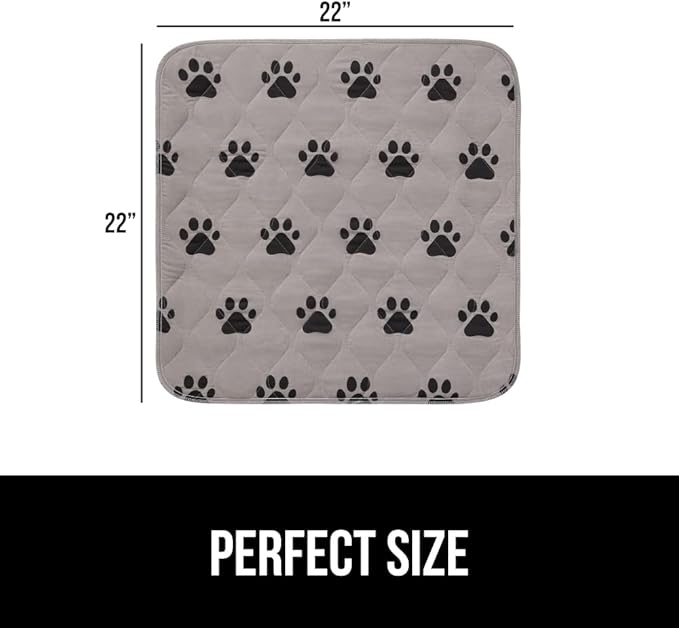 GORILLA GRIP Washable Puppy Pads, 22x22 Pack of 2, Slip Resistant Dog Crate Mat, Waterproof Cloth Pee Pad for Training Puppies in Playpen, Reusable Pet Incontinence Blanket, Protects Sofa, Furniture
