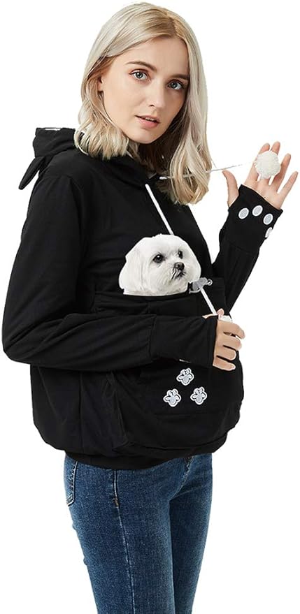 Unisex Pet Carrier Hoodie Cat Dog Pouch Holder Sweatshirt Shirt Top