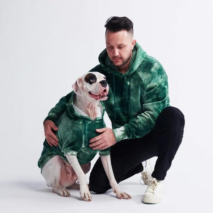 Spark Paws Dog Hoodie - Premium Quality, Buttery Soft, Superior Comfort and Fit, Calming Fleece Interior, Suitable for All Breeds -Green Skydye, S