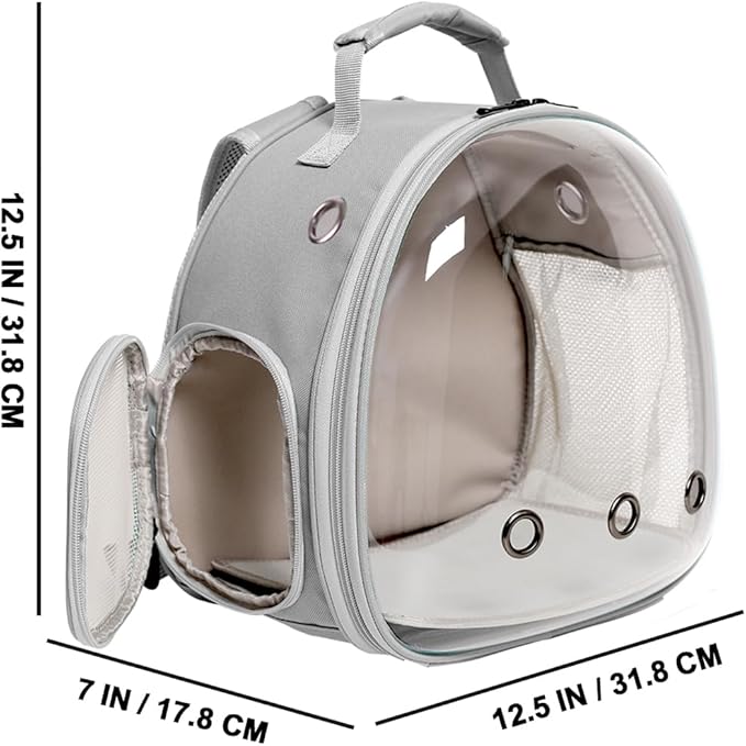 Bearded Dragon Carrier Backpack with Security Printing Harness Set, Reptile Lizard Travel Carrier (Grey, Mommy Harness)