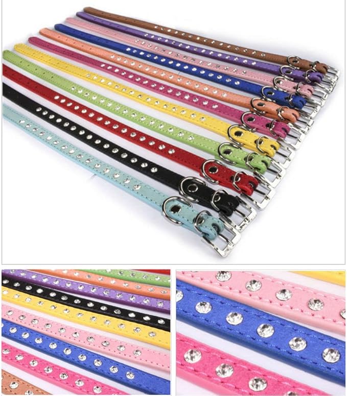 Black Bling Dog Collars for Medium Dogs, Pretty Sparkle Diamond Dog Collar Crystal Jewel Glitter Rhinestone Female Puppy Collar for Small Medium Pet Girl Dogs, M
