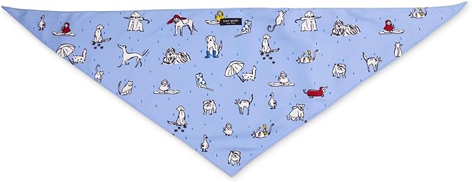 kate spade new york Pet Bandana for Boy or Girl Dogs, Lightweight Bandana for Dog, Cute Dog Scarf for Medium or Large Pets, Raining Cats & Dogs