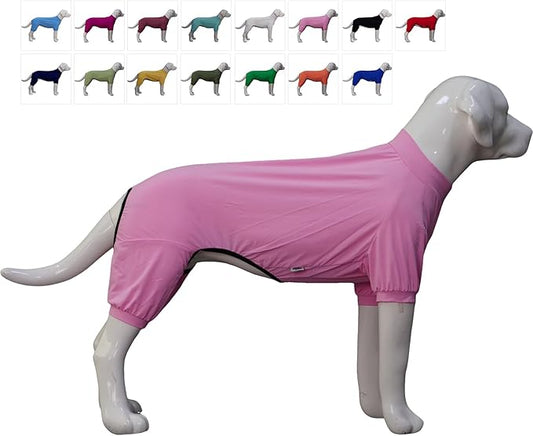 LoveLongLong Dog Jumpsuit with UV Protection and Quick-Dry Fabric for Spring Summer Pet Pajamas Pink 2XL