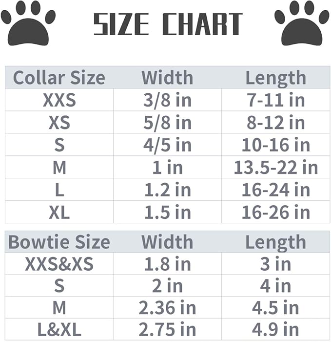 Lionet Paws Valentines Day Dog Collar with Bowtie, Dog Bowtie Collar with Metal Buckle for Dogs, Adjustable Comfortable Dog Collar Girl Boy Gift, L, Neck 16-24 in